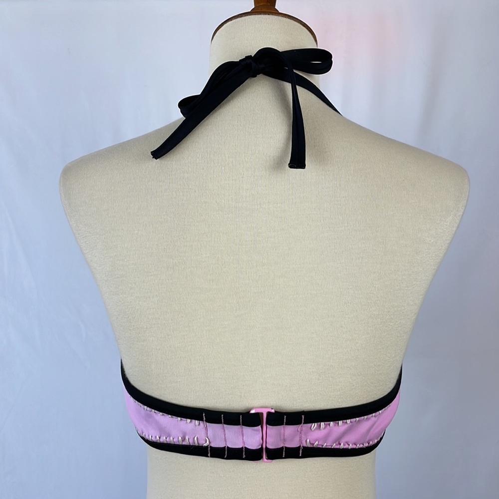 Victoria's Secret Blue Pink and Ivory Bikini Top w/Crochet Detail - Size 34D - Picture 6 of 15
